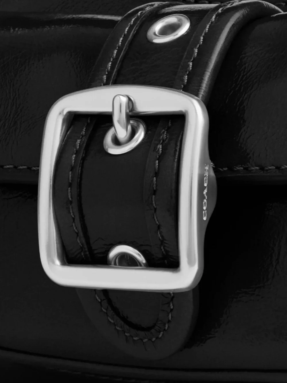 Coach Ashton Mini Black Leather Buckle Shoulder Bag
